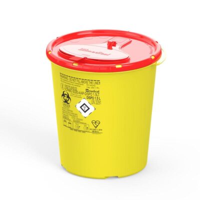 Collecteur de déchets médicaux dispo 1,5L jaune/rouge