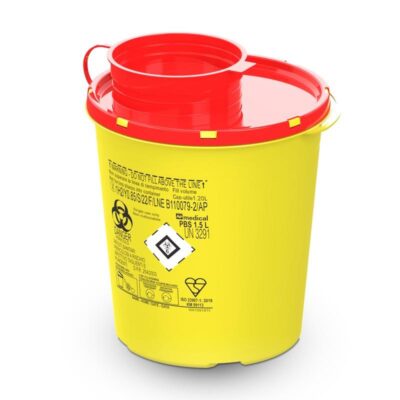 Collecteur de déchets médicaux pbs 2L jaune/rouge